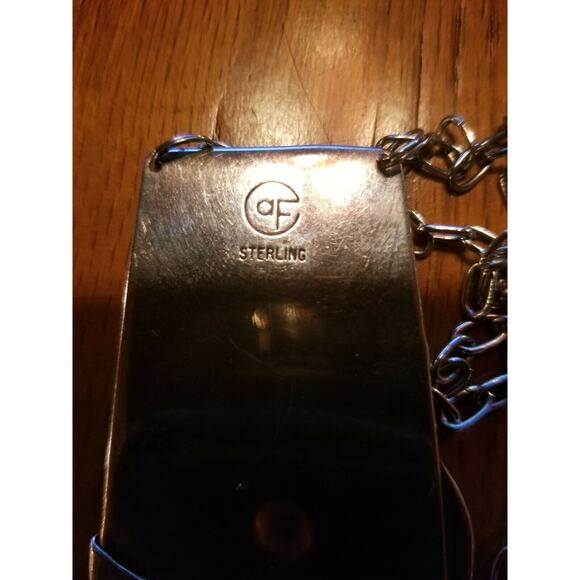 Huge handcrafted sterling silver pendant necklace aF hallmark J100329 - Picture 3 of 5